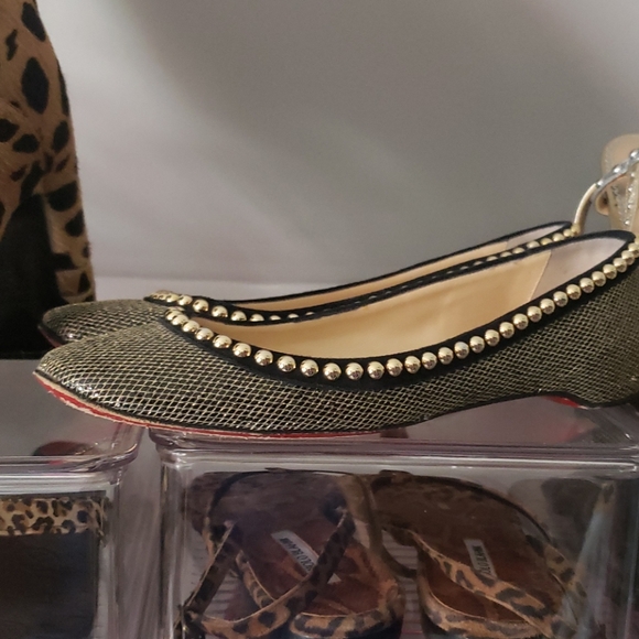 Authentic Christian louboutin black and gold flats - Picture 6 of 8
